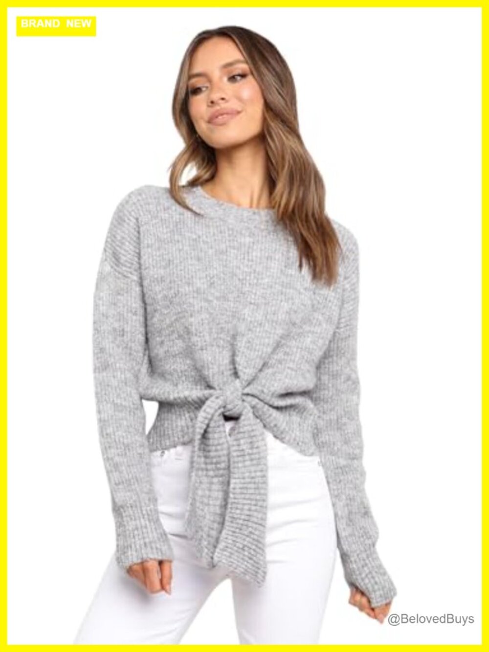 Petal & Pup Captivate Knit Sweater Crew Neck Long Sleeve Pullover